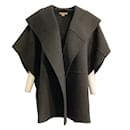 Michael Kors Collection Charcoal Wool Cape