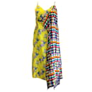 Snow Xue Gao Yellow Multi Mixed Print Sleeveless Silk Dress - Autre Marque