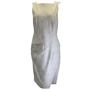 Narciso Rodriguez Grey Sleeveless Plaid Wool Dress - Autre Marque
