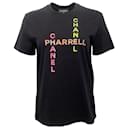 Camiseta de manga curta de algodão preto Chanel Pharrell Coco Chanel