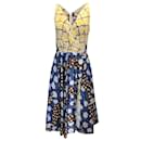 Alexandre Blanc Beige / yellow / Blue Multi Sleeveless Crossover Midi Dress - Autre Marque
