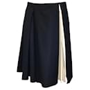 Alexandre Blanc Black / Ivory Pleated Wool Skirt - Autre Marque