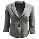 The Row Grey Two-Button Three-Quarter Sleeved Wool Blazer - The row