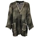 Avant Toi Charcoal Variegated Knit Frayed Cardigan - Autre Marque