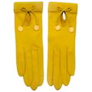 Gelbe Lederhandschuhe von Hermès