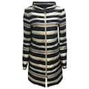 Herno black / ivory / Tan Striped Full Zip Mid Length Coat