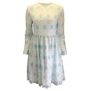 Huishan Zhang Azul Claro / Vestido de crochê bordado branco de manga comprida e renda - Autre Marque
