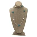 Gurhan Turquoise / Sterling Silver Station Chain Link Necklace - Autre Marque