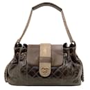 Chanel Brown Leather Quilted Bindi Shoulder Bag with Stingray Flap