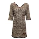 Chanel Brown Open Knit Sweater Casual Dress