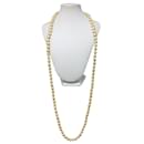 Chanel champán de la vendimia 1981 Collar largo de perlas gruesas
