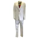 Christopher John Rogers Ivory Multi Three-Piece Linen Suit Set - Autre Marque