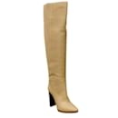 Saint Laurent Ivory Leather Pull On Boots/Booties