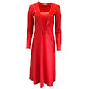Saks Potts Yasmin Red Shimmer Long Sleeved Midi Dress - Autre Marque