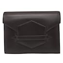 Hermès Faco Box Brown Leather Clutch