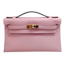 Hermes Pink Leather 2021 Kelly Pouchette - Hermès