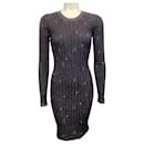 Chanel navy blue / Gold Distressed Knit Bodycon Work/Office Dress