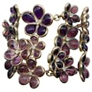 Chanel fiori di vetro viola con bracciale strass