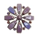 Chanel Purple Multi / Silver Spring 2004 brooch