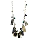 Chanel Silver 2006 Cruise Collection Enameled Charm Necklace