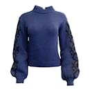 Suéter azul Alanui Geométrico Star Intarsia aberto nas costas Odyssey