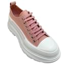 Alexander McQueen pink / White Canvas Platform Sneakers - Alexander Mcqueen