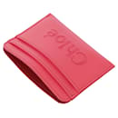 Card holder in pink shiny calf leather - Chloé