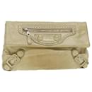 BALENCIAGA Giant Envelope Clutch Bag Leather Beige 204534 Auth am4411 - Balenciaga