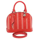 LOUIS VUITTON Vernis Rayures Alma BB 2Way Hand Bag Pink M91593 LV Auth ai616 - Louis Vuitton