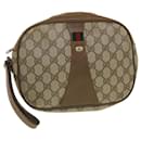 GUCCI GG Canvas Web Sherry Line Clutch Bag Beige Red Green 89.01.034 Auth rd5247 - Gucci