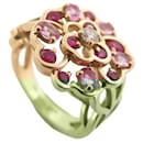 CHANEL CAMELIA T RING50 In yellow gold 18K RUBY & DIAMOND 0.1 CT YELLOW GOLD RING - Chanel