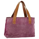 CELINE C Macadam Canvas Hand Bag Pink Auth bs5460 - Céline