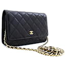 CHANEL Black Classic Wallet On Chain WOC Shoulder Bag Crossbody - Chanel