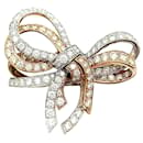 Van Cleef & Arpels ring, "lined Knot", WHITE GOLD, Pink gold, diamants. - Autre Marque
