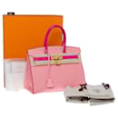 HERMES BIRKIN BAG 30 in Pink Leather - 101220 - Hermès
