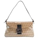 Fendi Zucchino Canvas Flap Shoulder Bag Canvas Shoulder Bag in Very Good Condition