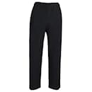 Issey Miyake Pleated Straight Leg Trousers in Black Polyester