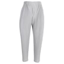 Issey Miyake Pleated Loose Fit Trousers in Grey Polyester
