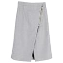 Acne Studios Panna Asymmetric Zip Midi Skirt in Grey Wool
