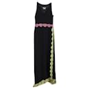 Boutique Moschino Lace Trimmed Maxi Dress in Black Triacetate