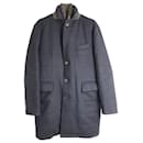 N. Peal Fur-lined Padded Winter Coat in Navy Blue Cashmere - Autre Marque