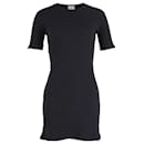 RE/Done Ribbed Knit Fitted Mini Dress in Black Cotton - Re/Done