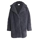 Sandro Paris Faux Fur Coat in Black Acrylic