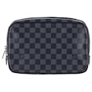 Louis Vuitton Damier Graphite Toiletry Pouch PM in Black Coated Canvas