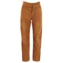 Pantaloni a gamba dritta in velluto a coste di Saint Laurent in cotone color cammello