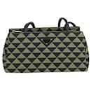 Prada Symbole Shoulder Bag in Green/Black Jacquard and Leather