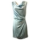 DvF Julissa Vestido drapeado de seda azul água - Diane Von Furstenberg