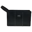 **Gianni Versace Black Leather Clutch Bag