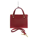 **Gianni Versace Red Leather Shoulder Bag