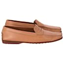 Tod's Slip On Loafers in Beige Leather 